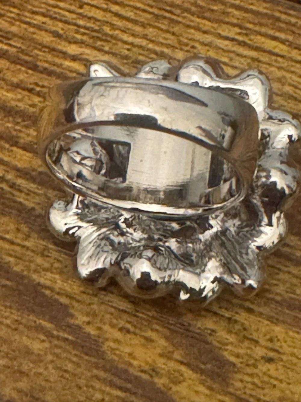 Lia Sophia Silver Tone Floral Rhinestone Enamel Pearl Statement‎ Ring Size 7